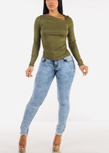 MX JEANS Butt Lift High Waist Acid Wash Skinny Jeans