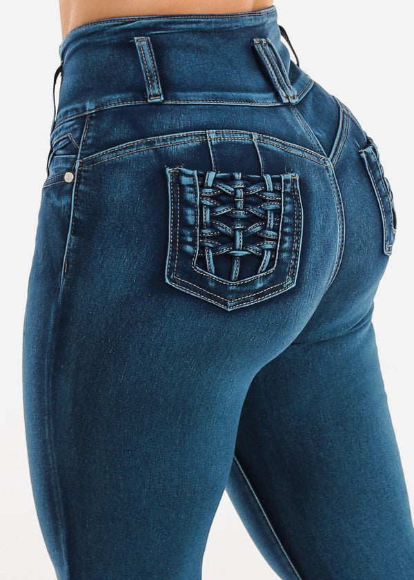 Levantacola Super High Waist Skinny Jeans Sand Wash