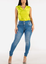 Butt Lift Super High Waist Skinny Jeans Med Blue