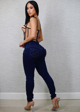 MX JEANS Butt Lift High Waist Dark Skinny Jeans