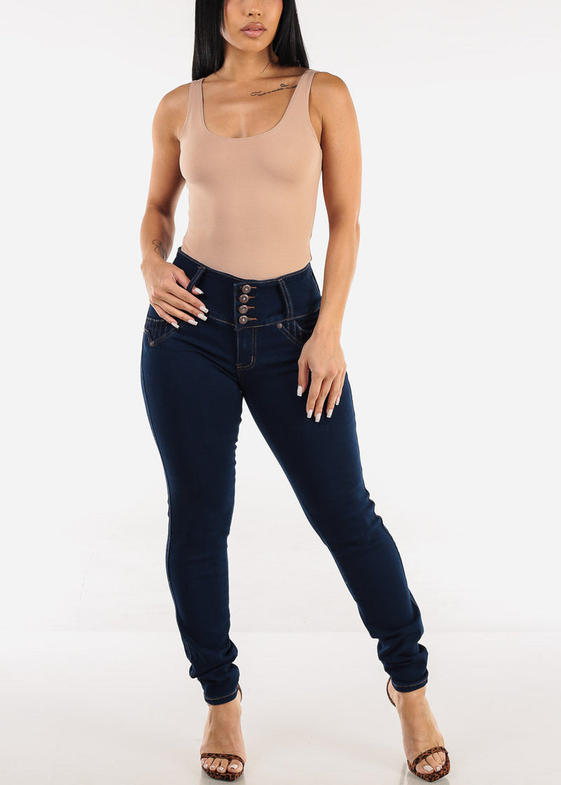 MX JEANS Butt Lift High Waist Dark Skinny Jeans