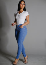 Butt Lifting High Rise Light Skinny Jeans