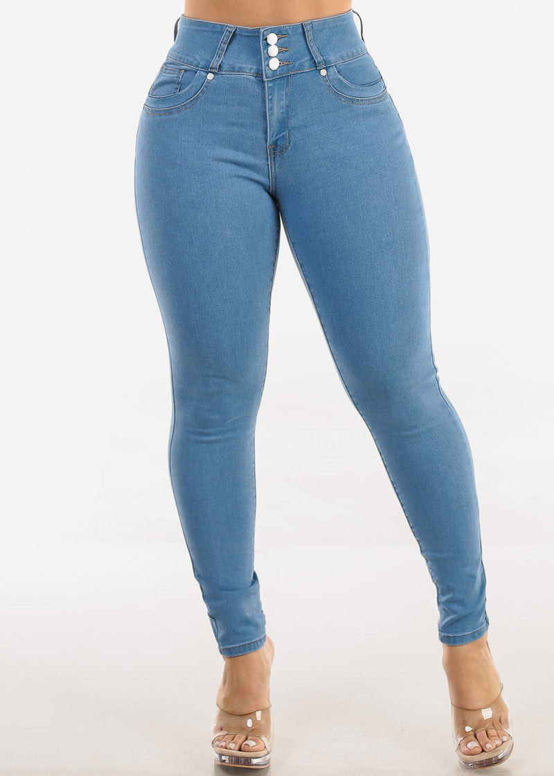 Butt Lifting High Rise Light Skinny Jeans