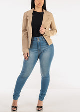 Super High Waist Stretch Skinny Jeans Light Blue