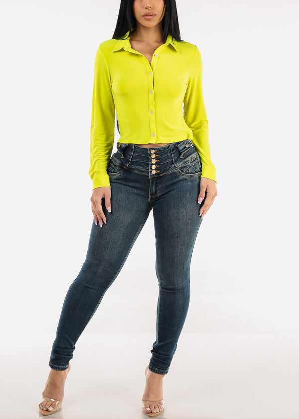 Butt Lift High Waist Skinny Jeans Vintage Wash