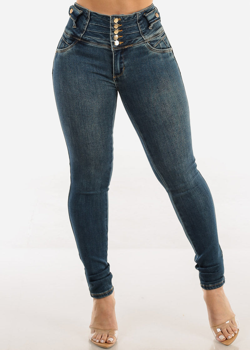 Butt Lift High Waist Skinny Jeans Vintage Wash
