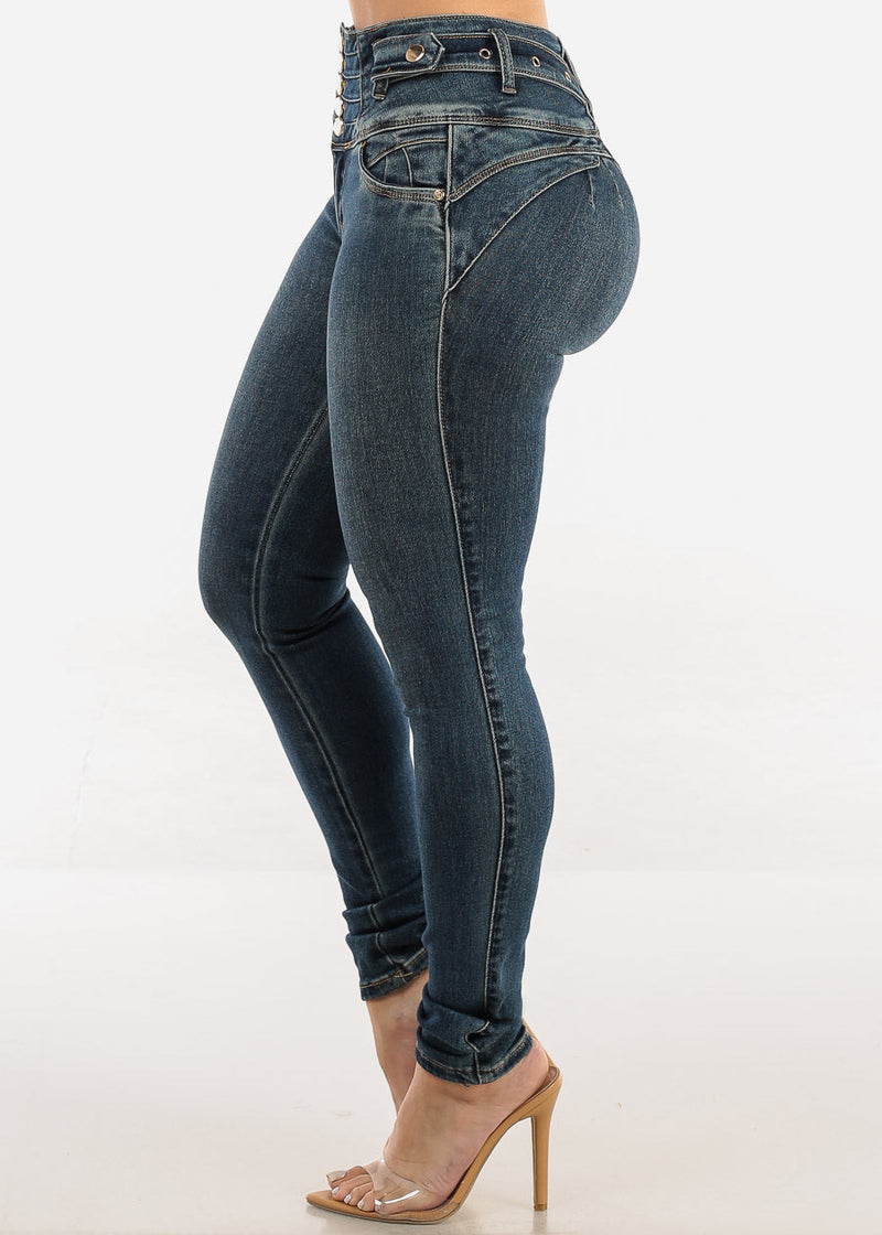 Butt Lift High Waist Skinny Jeans Vintage Wash