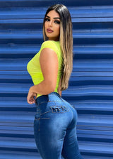 Levanta Cola High Rise Dark Blue Skinny Jeans