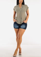 Butt Lift High Waist Denim Short Dark Wash