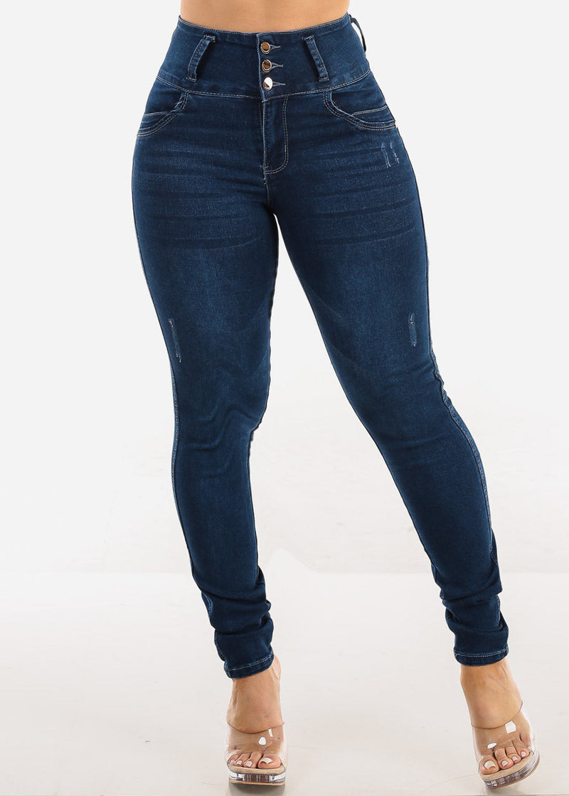 Butt Lift High Waist Skinny Jeans Dark Wash