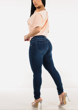 Butt Lift High Waist Skinny Jeans Dark Wash
