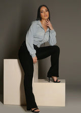 Black High Waist Stretch Bootcut Jeans
