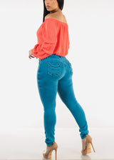 MX JEANS Butt Lift Chain Pocket Design Jeans