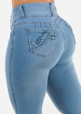 Levantacola High Rise Light Skinny Stretchy Jeans
