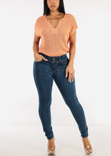 Butt Lift Mid Rise Stretch Skinny Jeans Dark Wash