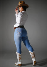 Butt Lift High Waist Light Wash Skinny Jeans
