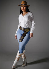 Butt Lift High Waist Light Wash Skinny Jeans