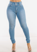 Butt Lift High Waist Light Wash Skinny Jeans