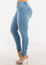 Butt Lift High Waist Light Wash Skinny Jeans
