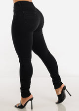 MX JEANS Mid Rise Butt Lifting Black Skinny Jeans