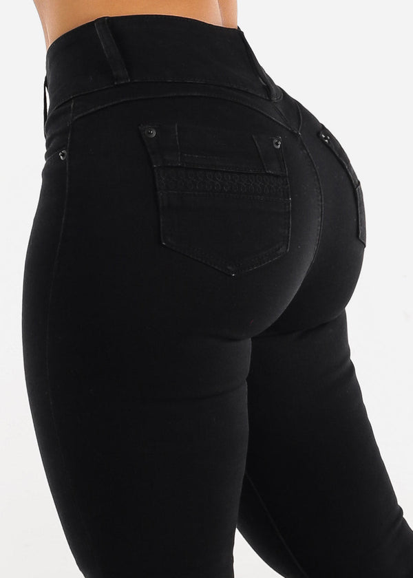 MX JEANS Mid Rise Butt Lifting Black Skinny Jeans