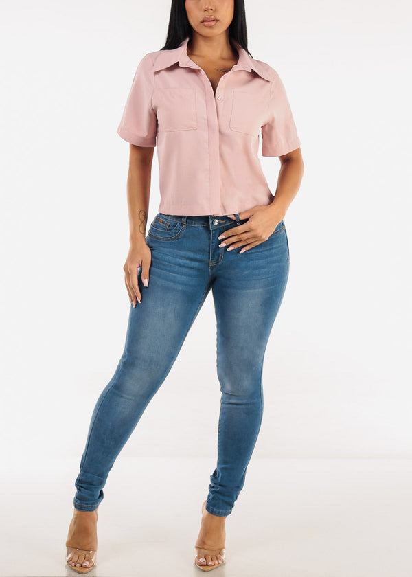 Butt Lift Mid Rise Stretch Skinny Jeans Light Wash