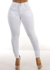 White Butt Lift High Waist Skinny Jeans