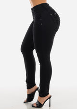 MX JEANS Black Butt Lift Levanta Cola Braided Pocket Skinny Jeans