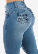 Butt Lift Mid Rise Stretch Light Skinny Jeans