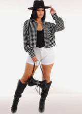 Butt Lift Mid Rise Cuffed Denim Short White