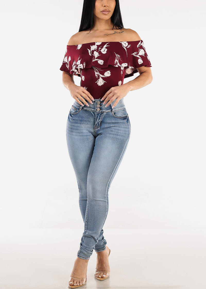 Butt Lift High Waist Acid Wash Stretchy Skinny Jeans