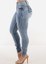 Butt Lift High Waist Acid Wash Stretchy Skinny Jeans