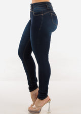 Butt Lift Mid Rise Stretch Skinny Jeans Dark Wash