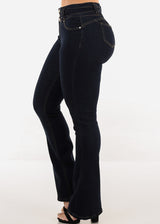 Levantacola Mid Rise Stretch Bootcut Jeans Dark Blue