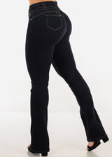 Levantacola Mid Rise Stretch Bootcut Jeans Dark Blue
