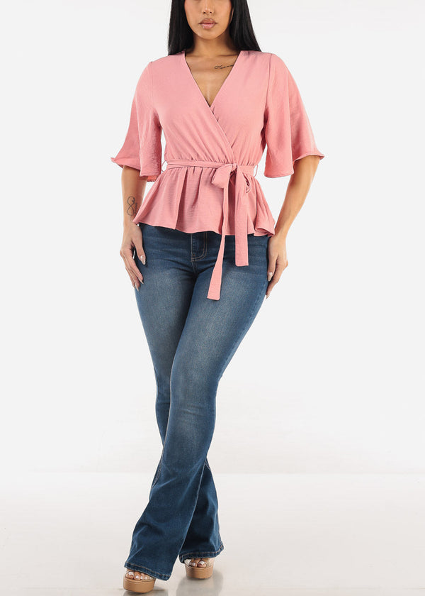 Classic Super High Waist Stretch Bootcut Jeans Med Blue
