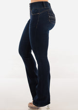 Butt Lift Mid Rise Stretch Bootcut Jeans Dark Wash