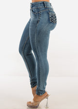 Butt Lift High Waist Stretch Skinny Jeans Dark Acid Wash