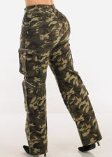 Hyper Stretch Camouflage Straight Wide Leg Pants