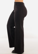 Butt Lift Super High Waist Wide Leg Pants Black