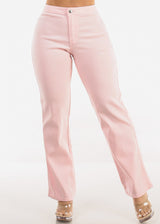 High Waist Hyper Stretch Straight Leg Pants Light Pink