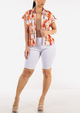 White High Waist Hyper Stretch Bermuda Shorts