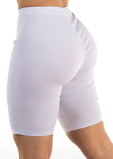 White High Waist Hyper Stretch Bermuda Shorts