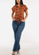 High Waist Straight Wide Leg Stretch Jeans Med Blue