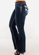 Butt Lift High Rise Stretchy Bootcut Jeans Dark Navy