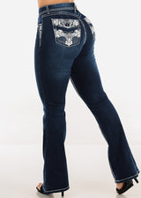 Butt Lift High Rise Stretchy Bootcut Jeans Dark Navy