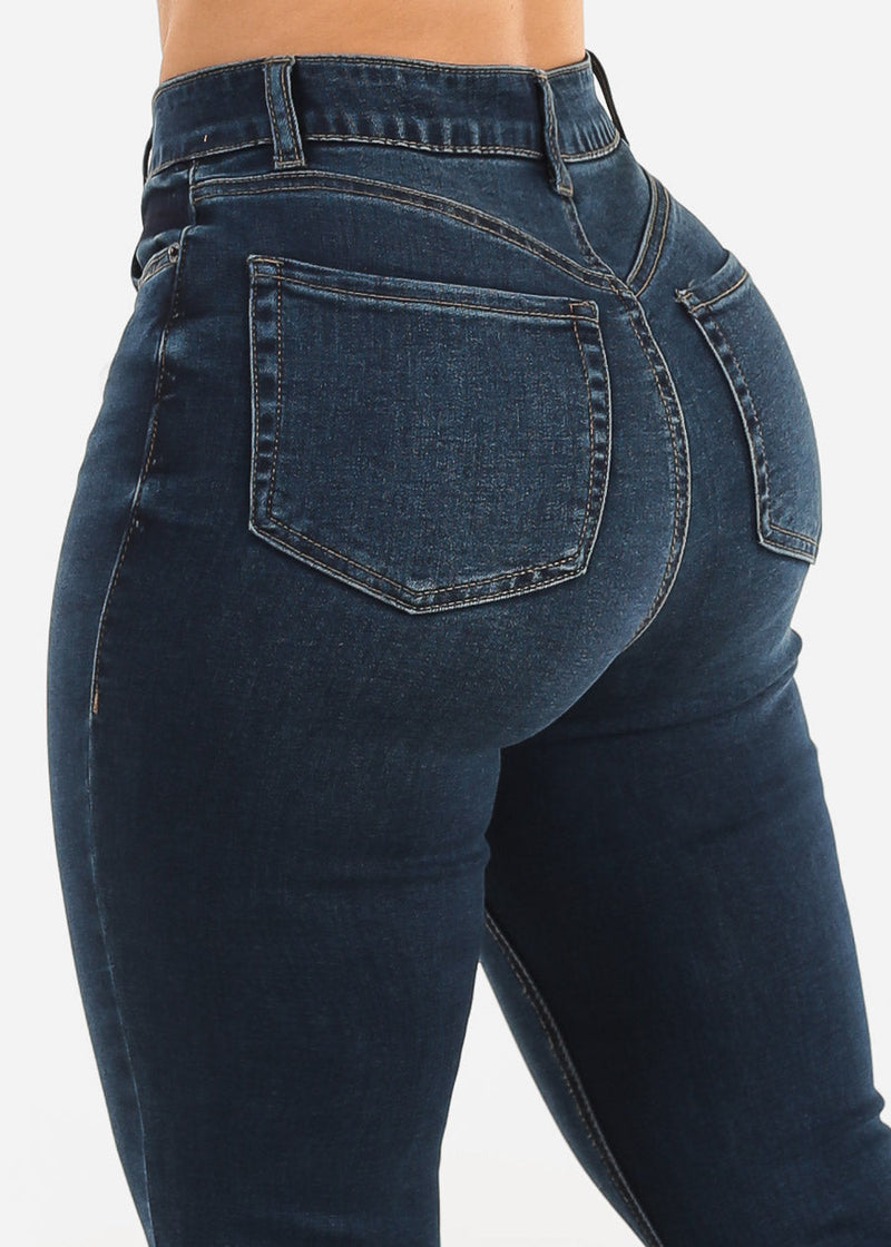 Super High Waist Butt Lift Bootcut Jeans Dark Wash