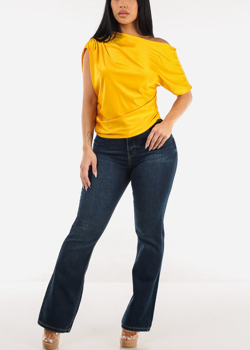 Super High Waist Butt Lift Bootcut Jeans Dark Wash
