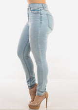 Super High Waist Stretch Skinny Jeans Light Wash