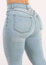 Super High Waist Stretch Skinny Jeans Light Wash